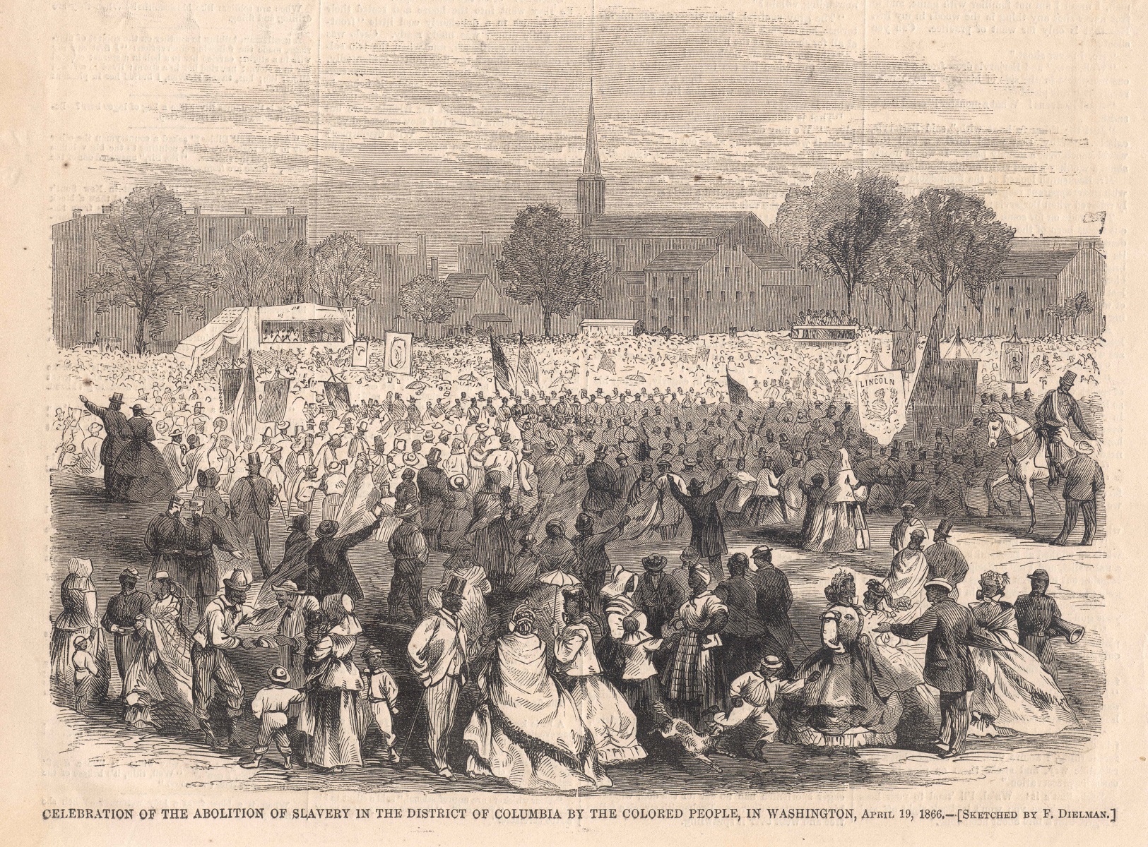Emancipation Celebration in D.C., Harper's Weekly April 19 1866
