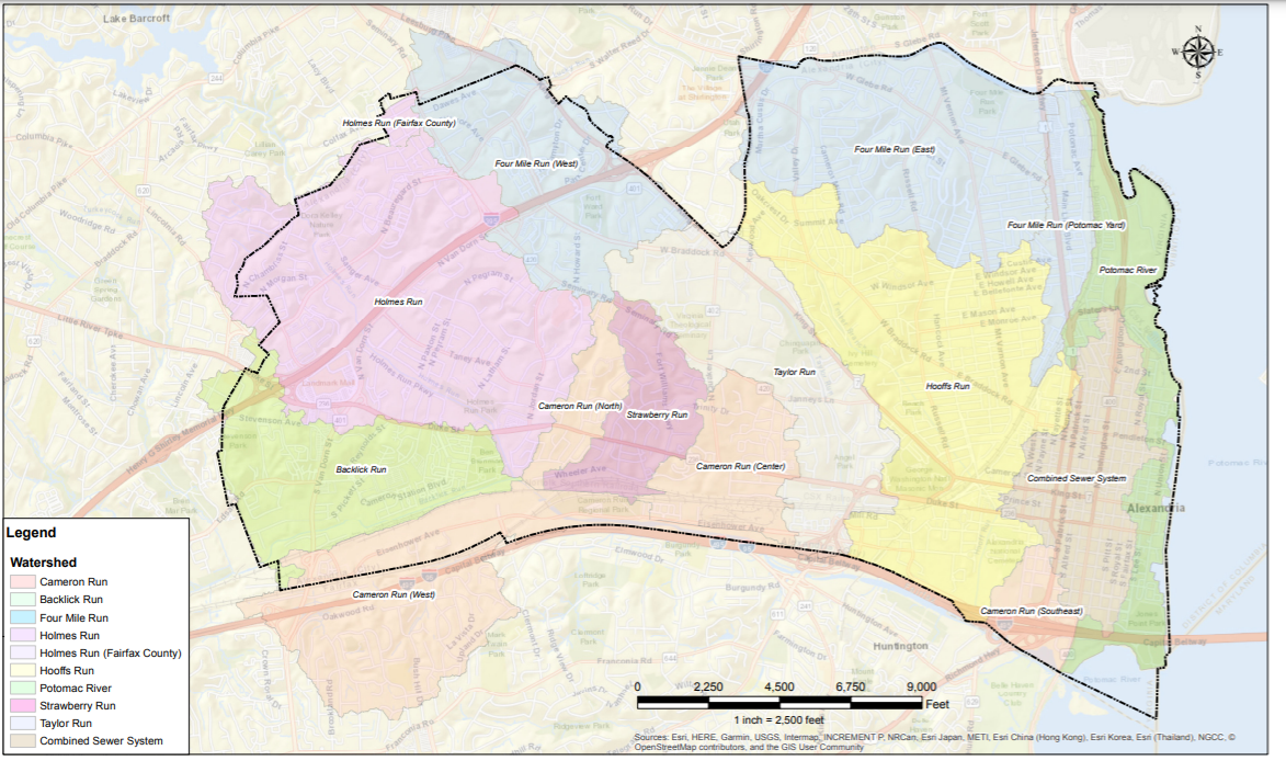 Photo of Alexandria watershed map