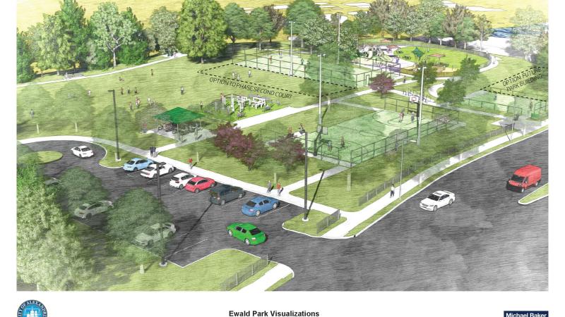 A drawing concept of the future Ewald Park