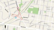 Proposed project boundaries for King & Commonwealth Streetscape Improvements.