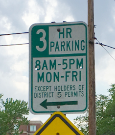 Example residential parking permit sign