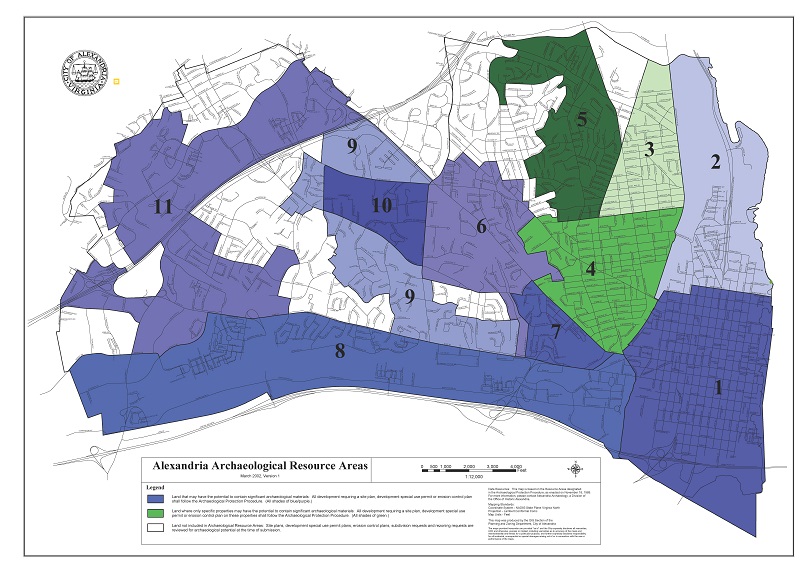 Alexandria Archaeological Resource Area Map