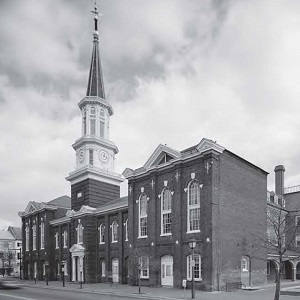 City Hall from Cameron Street, black-and-white photograph