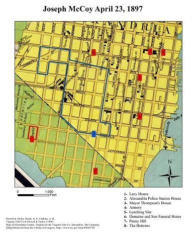 Map of the events of April 23, 1897