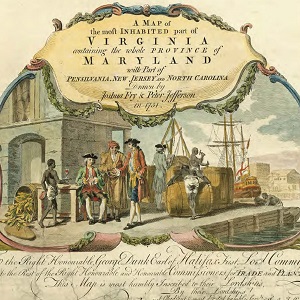 Port drawing from the Fry Jefferson Map 1751