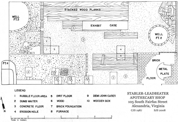 Apothecary cellar floor, archaeological site plan