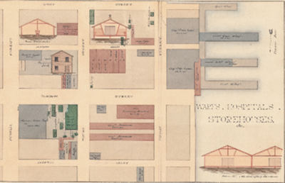 Fairfax Street Hospital and vicinity, Quartermaster map