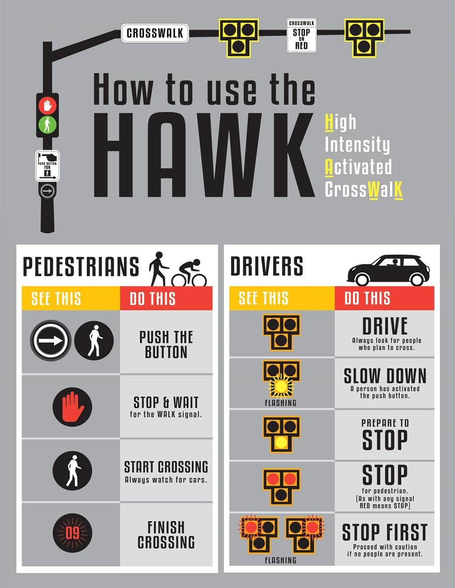 Graphic of how to use hawk signals