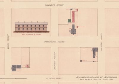 Grosvenor Hospital and Grosvenor Branch, Quartermaster map.