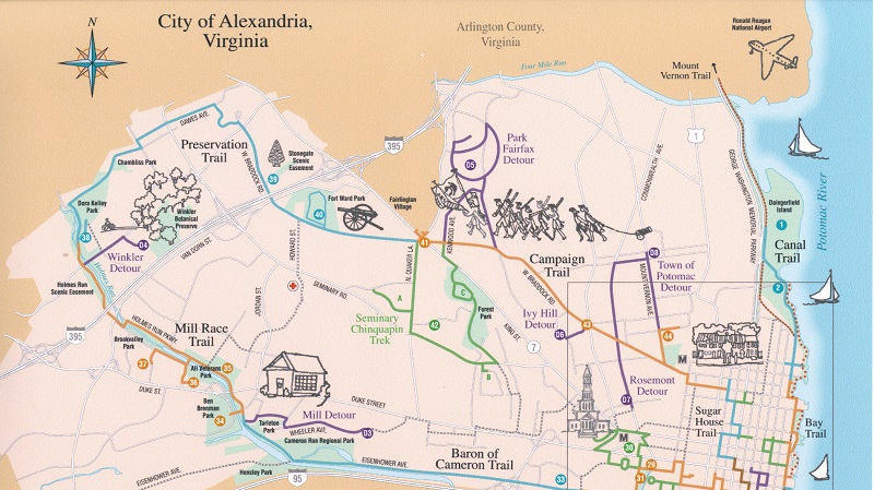 Alexandria Heritage Trail map.