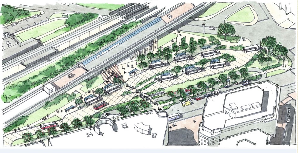 Rendering of the proposed King Street bus bay project area 
