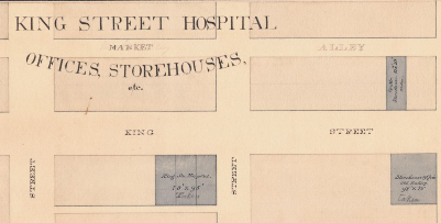 Detail of King Street Hospital, Quartermaster Map