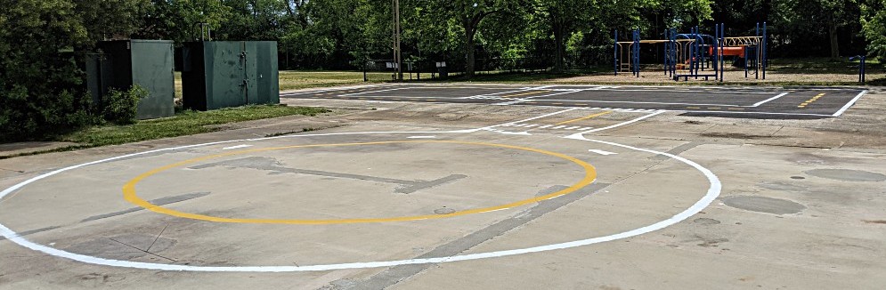 Photo of the temporary traffic garden at Ewald Park