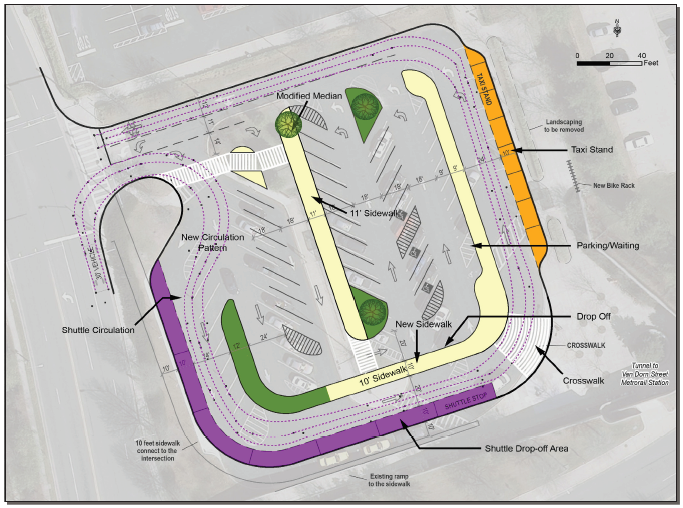 Schematic for Van Dorn Street Metro station Kiss and Ride area improvements