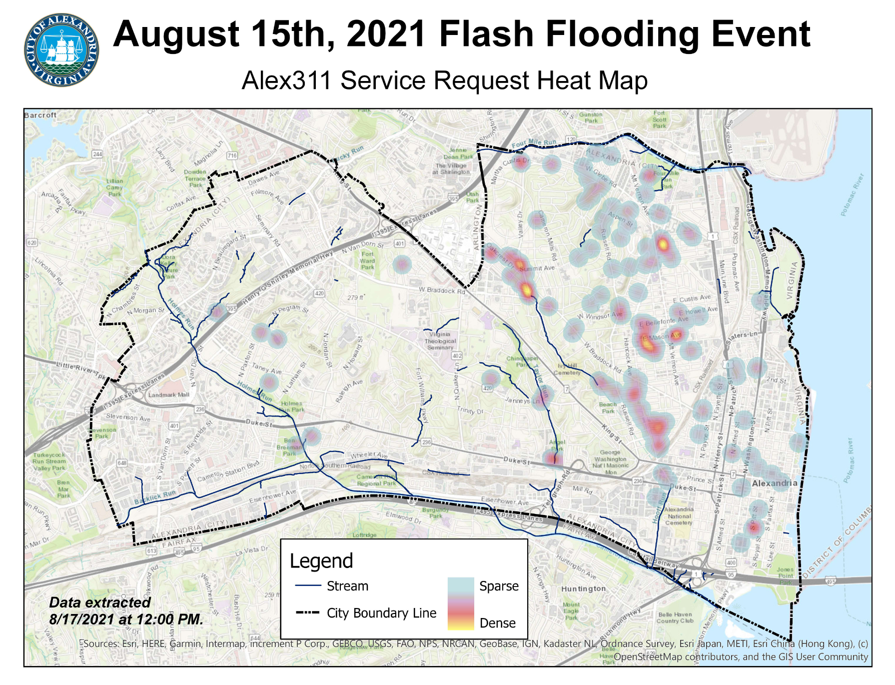 Aug 15 2021 Flash Flood Heat Map