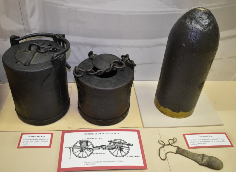 Artillery items on exhibit at Fort Ward Museum