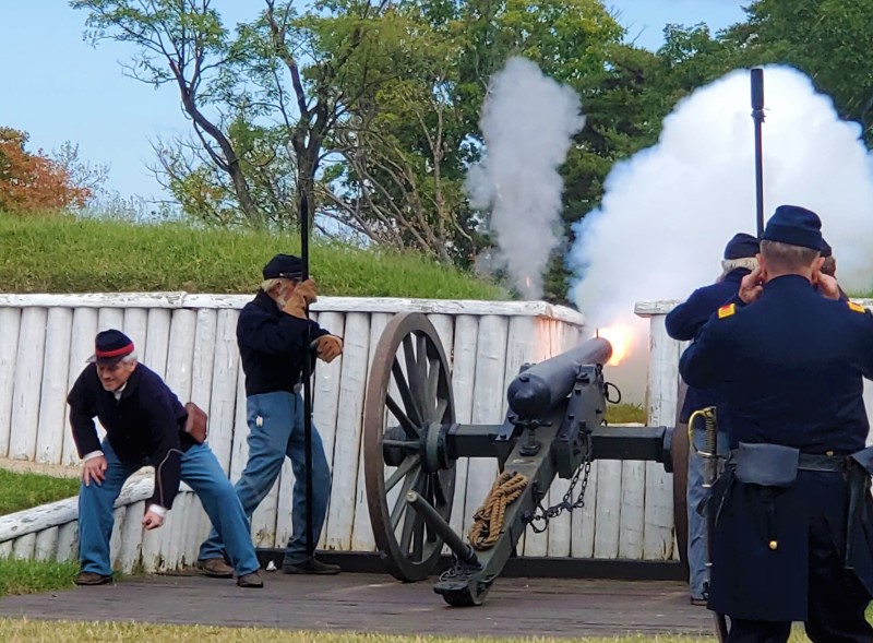 Living Historians Demonstrate Cannon Fire on the Northwest Bastion