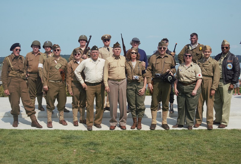 Group of World War II reenactors in uniform