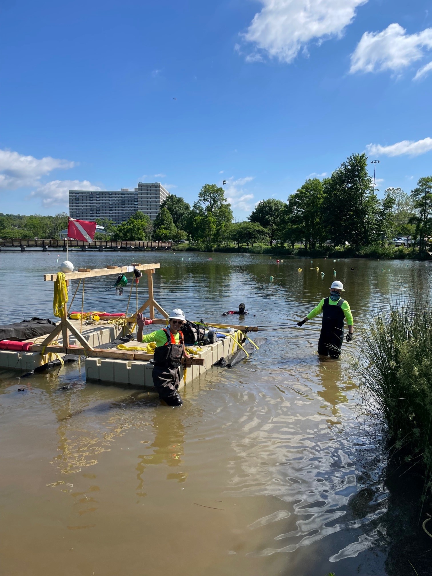 store the timbers in Ben Brenman Pond to preserve them for study and conservation