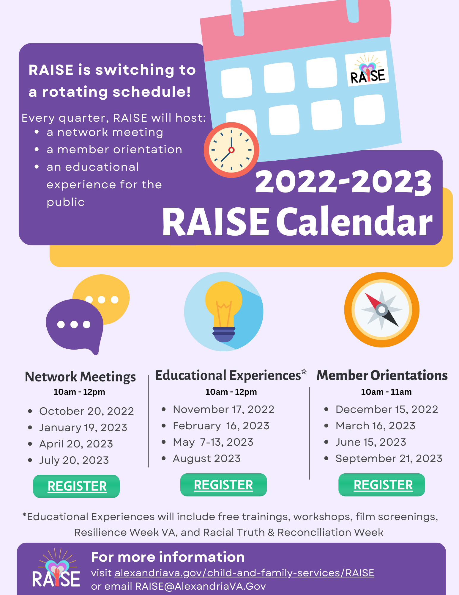 RAISE Calendar for 2022-2023