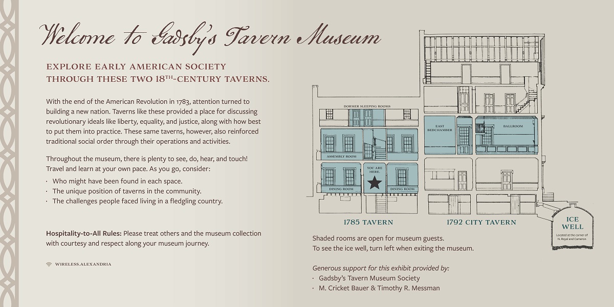 Gadsby's Tavern Online Tour Welcome Panel