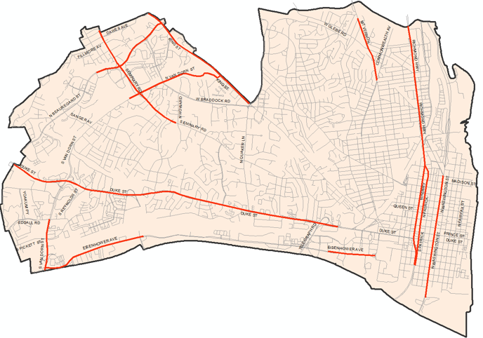 Map of the City's high-injury network