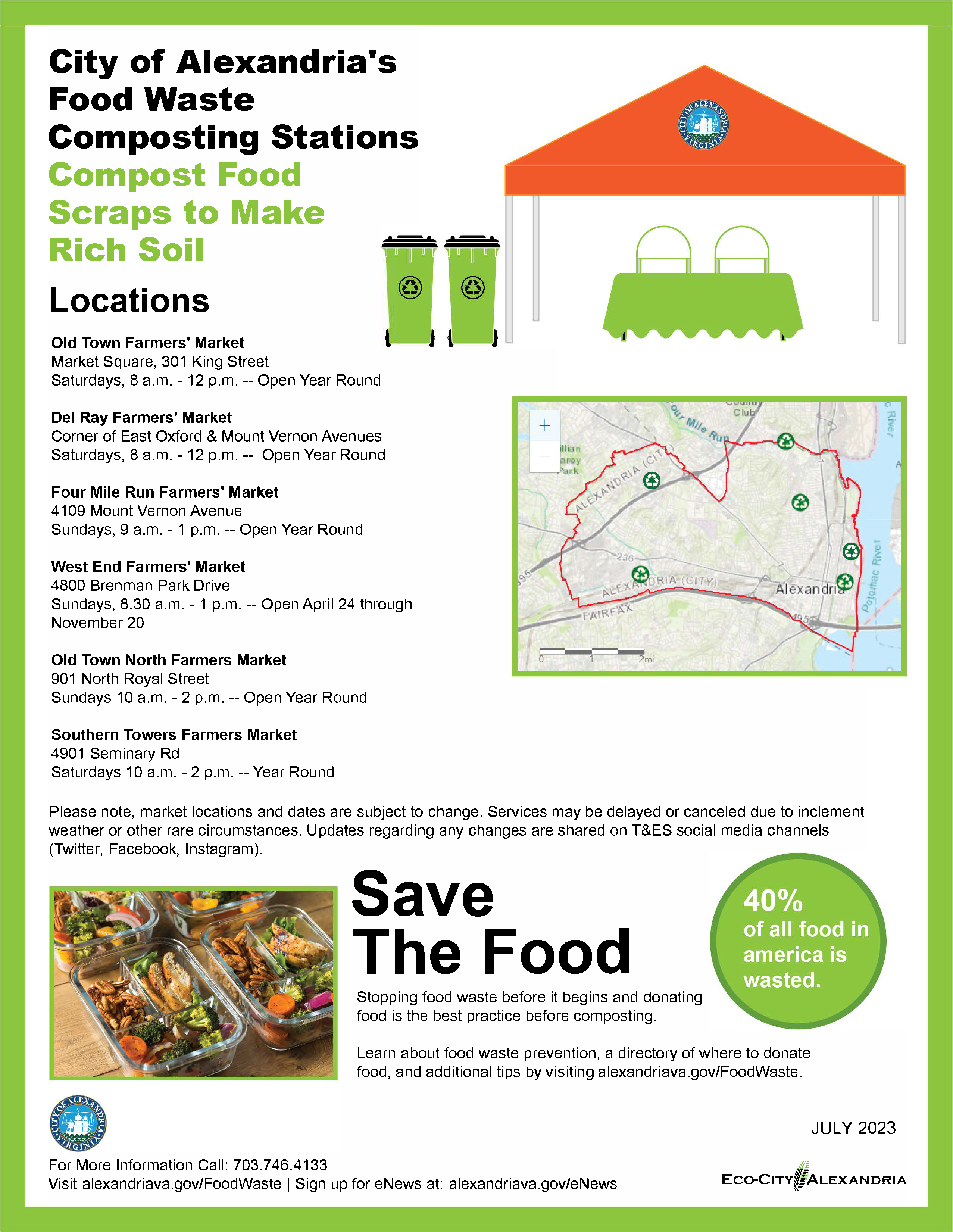 Food Waste Composting Station Map Page Summer 2023