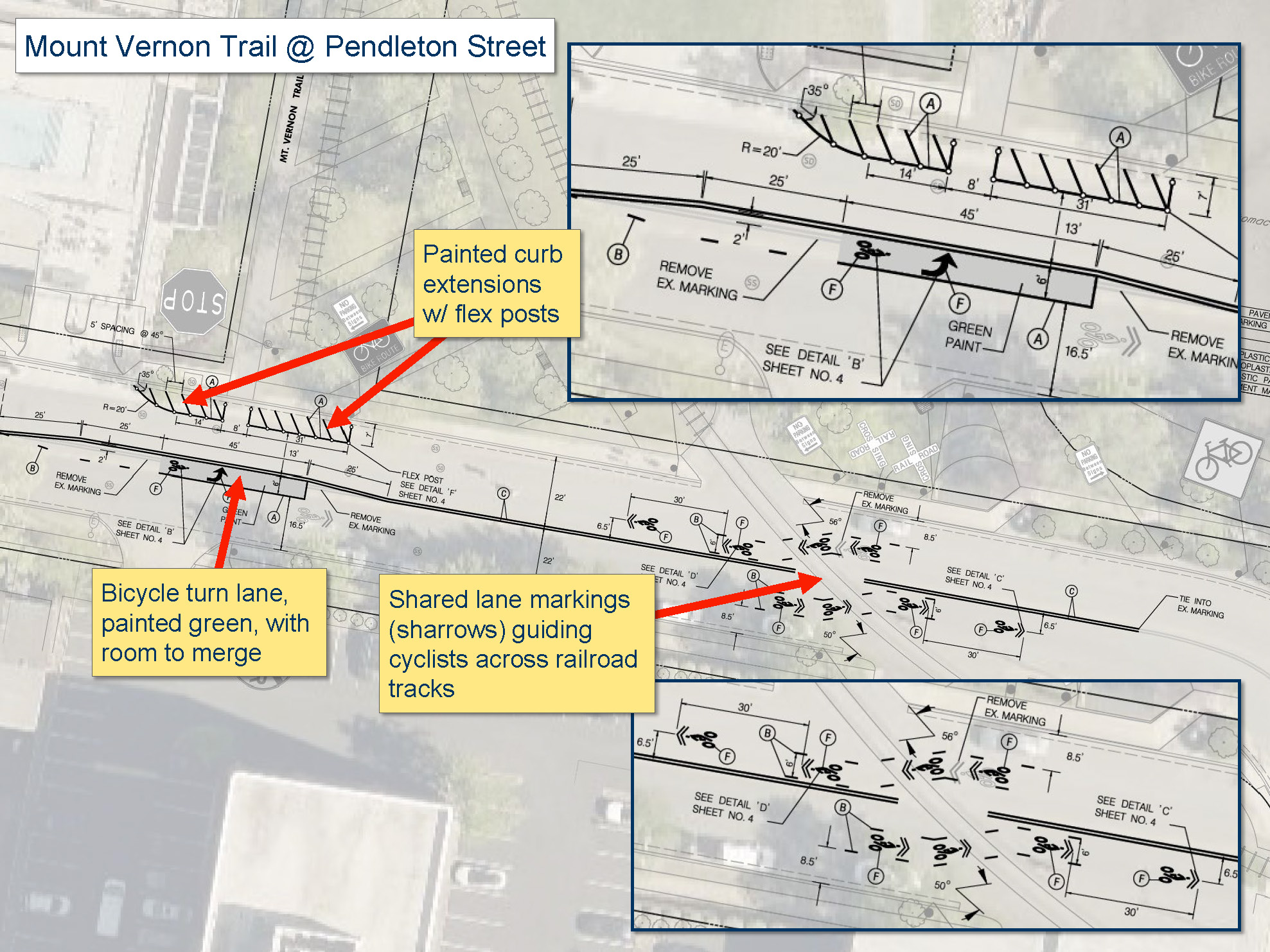 This images shows Mount Vernon Trail improvements at Pendleton Street