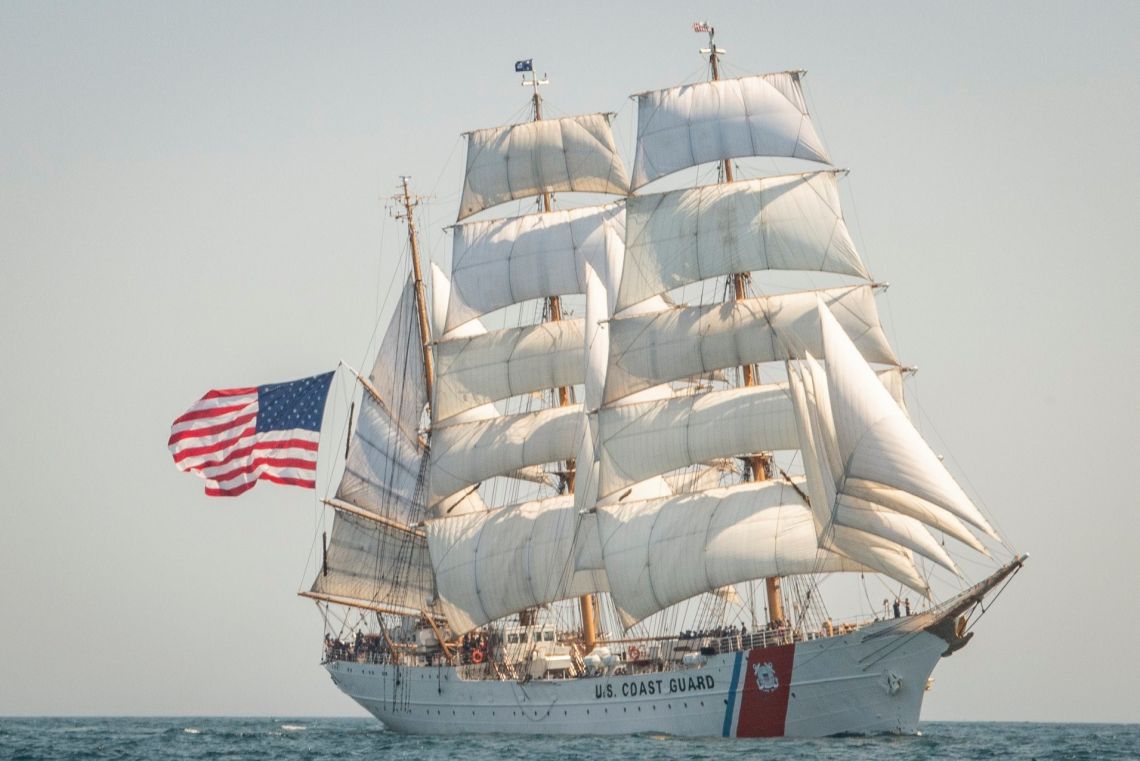 USCG Barque Eagle under sail