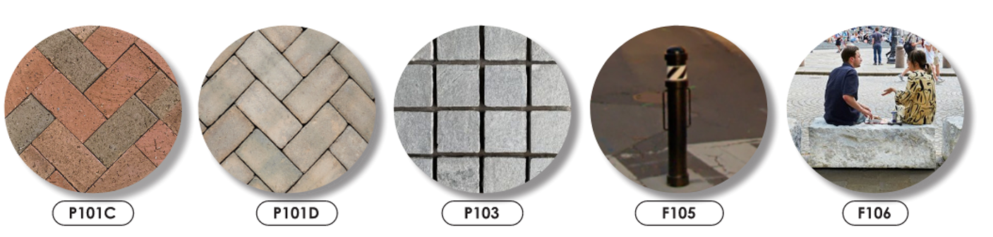 Materials and design inspiration used in the King-Strand intersection elements.