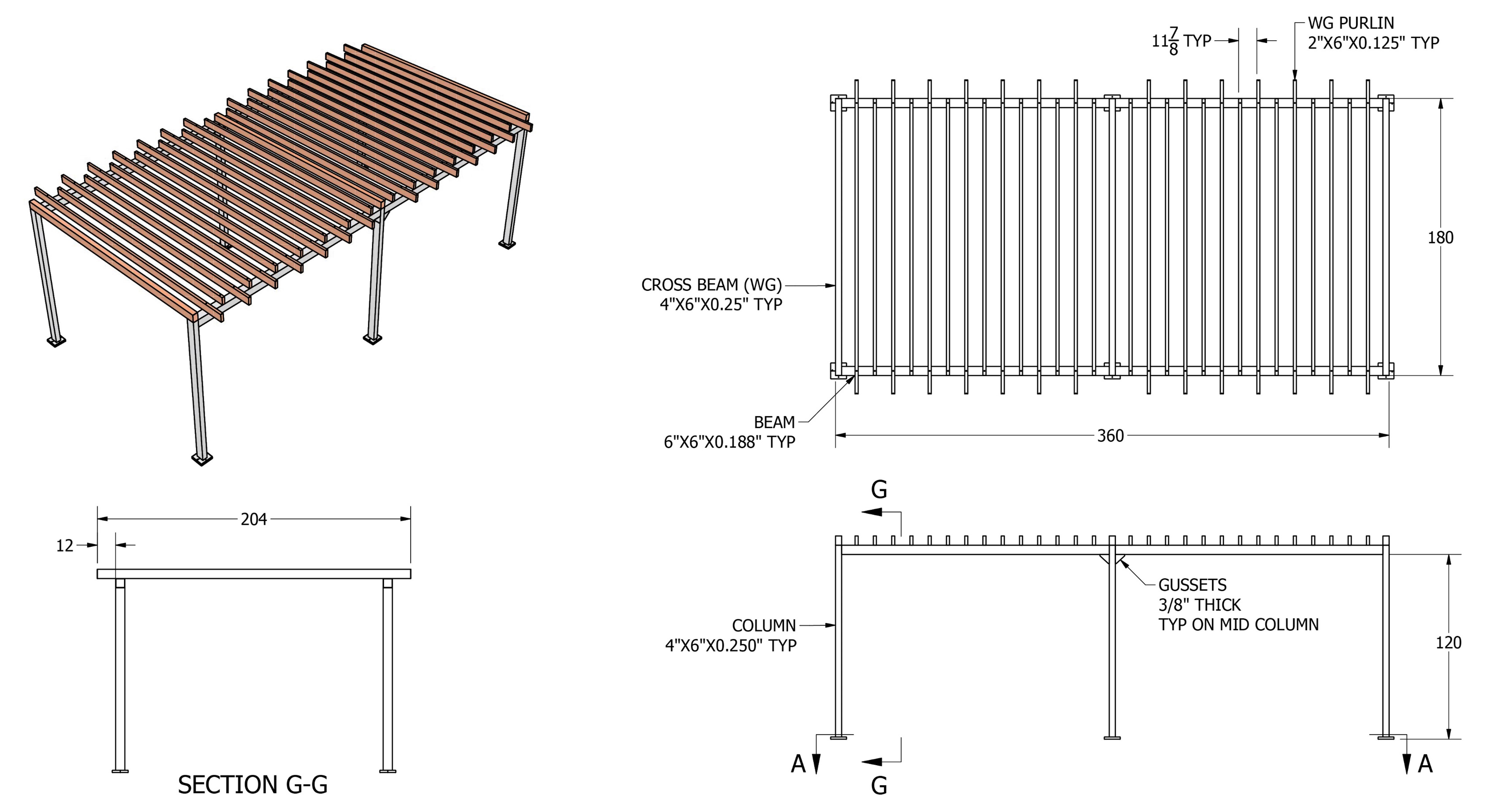 Example of shade structure under design for the proposed wharf at Point Lumley Park.