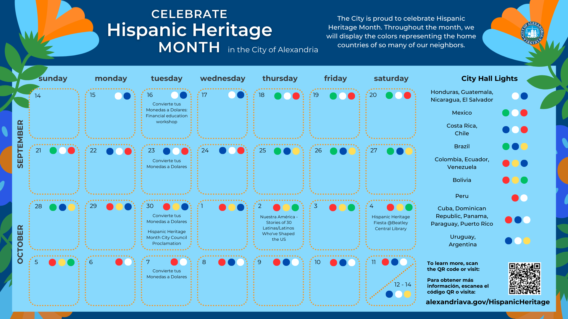 hispanic heritage month event calendar