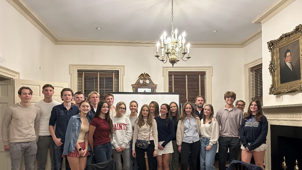 Group of Helsingborg students in the Lloyd House