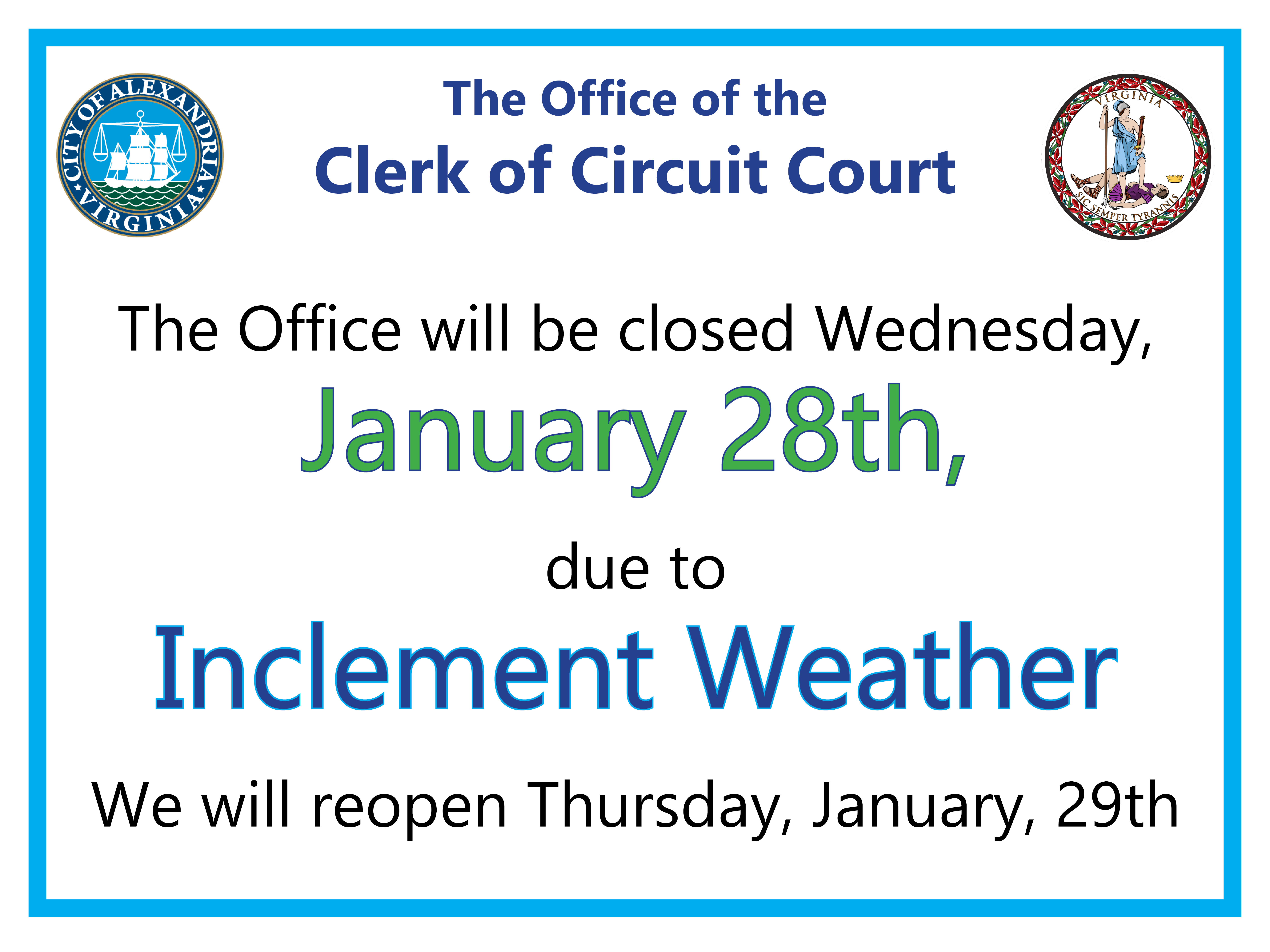 Weather Closure 1.28.26