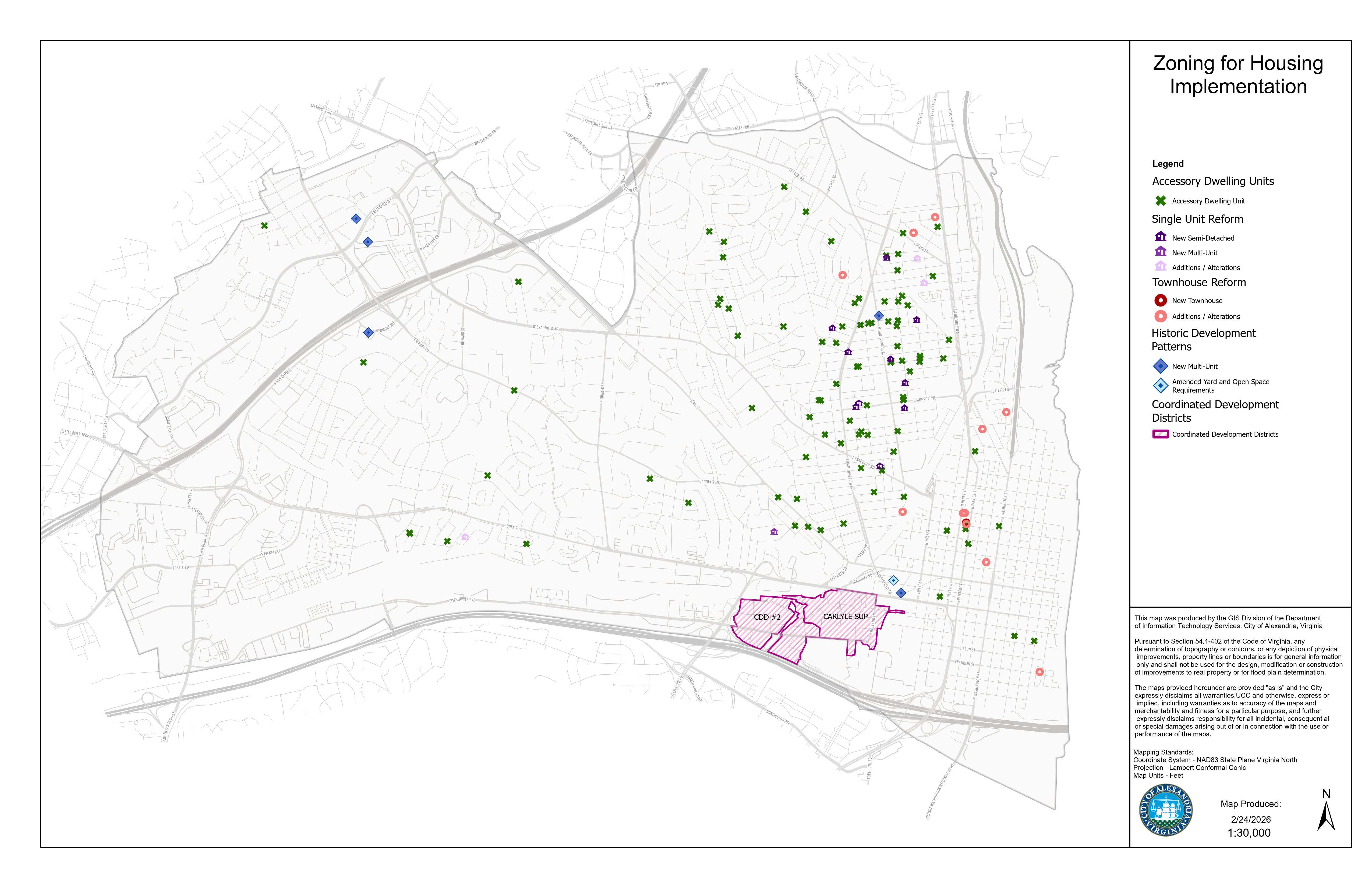 Map illustrating the implementation of Zoning for Housing reforms since 2023