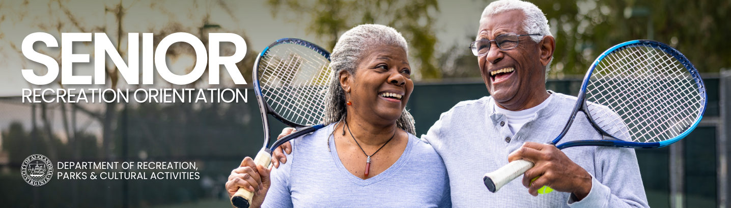 Senior adults playing tennis