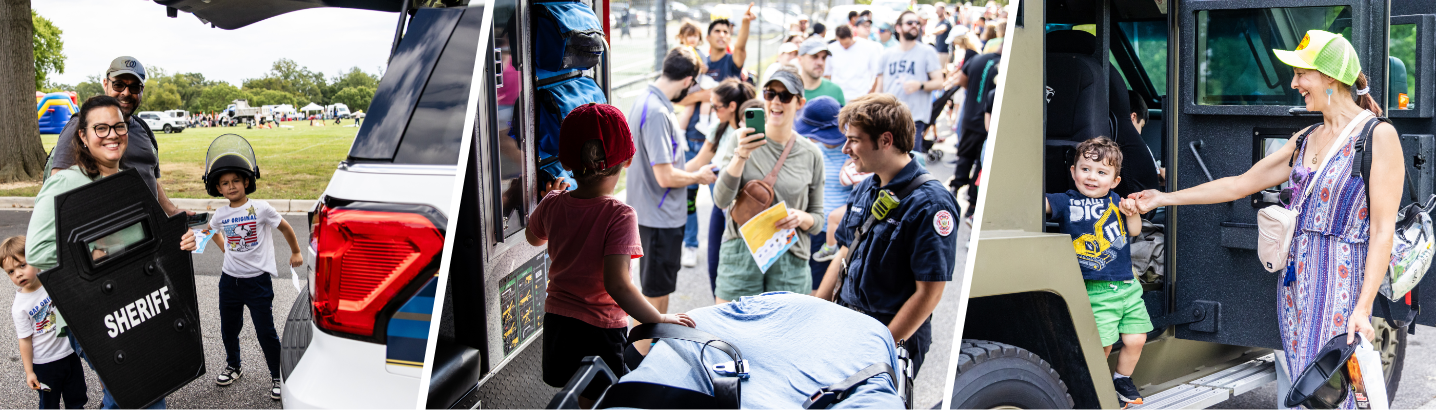 Photo collage of attendees at Tons of Trucks