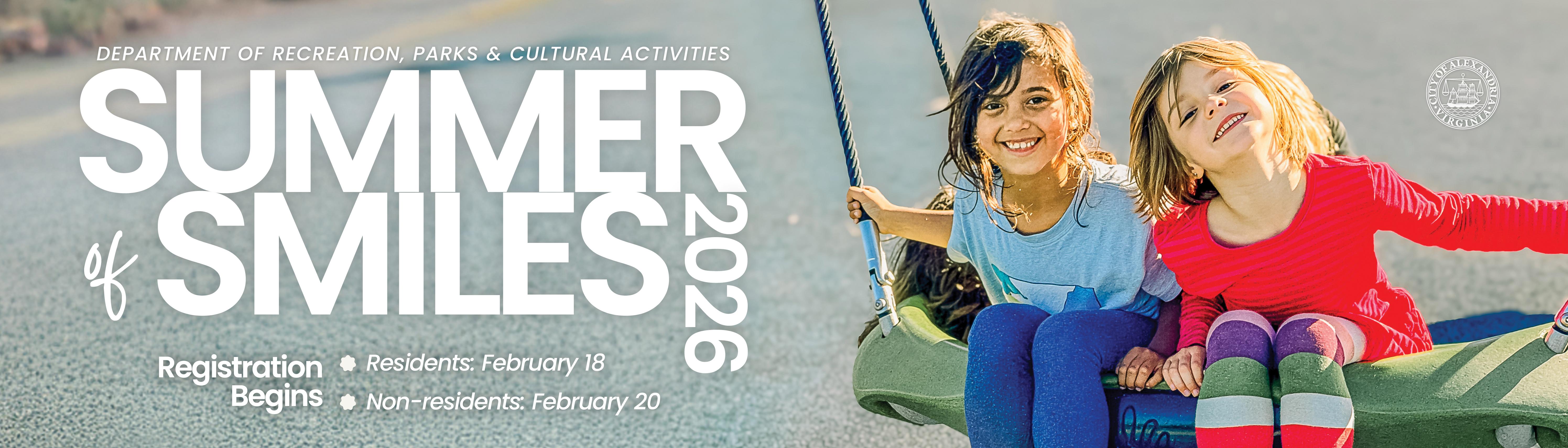 Endless fun awaits! Summer Camp registration opens on February 18 (residents) & February 20 (non-residents). Click here to visit alexandriava.gov/recreation-programs/camps and learn more.