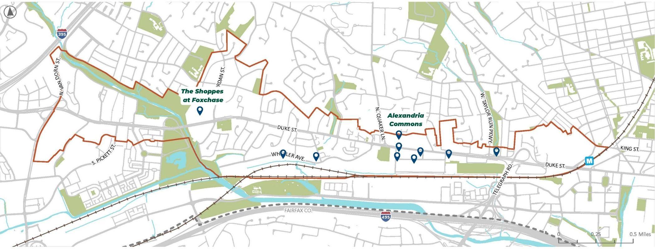 Map of participating Duke St Passport Businesses