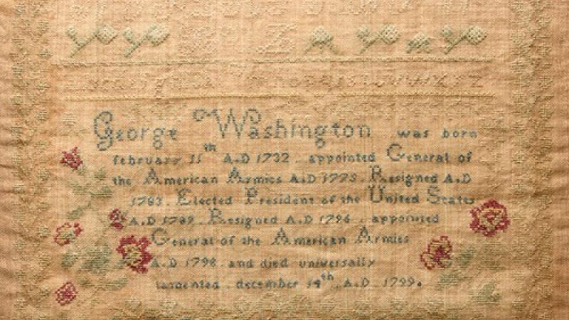 Sampler stitched in Alexandria, 1817