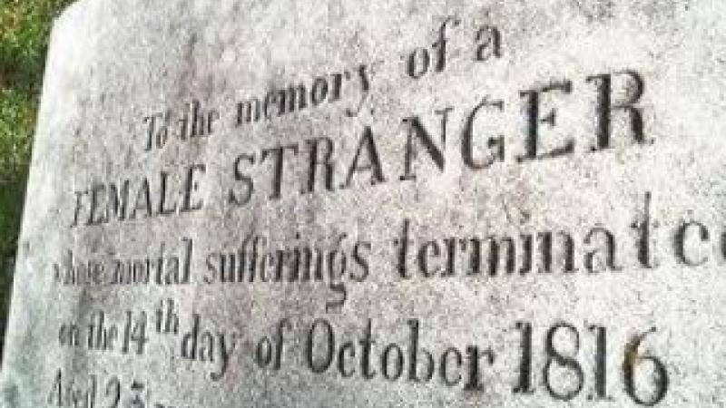 The Female Stranger's grave, at St. Paul's Episcopal Cemetery.