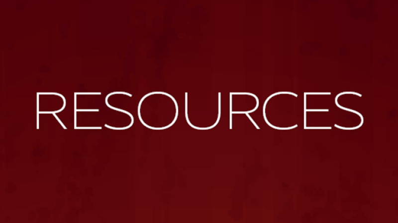 Resources Burgundy Box White Text Web Illustration