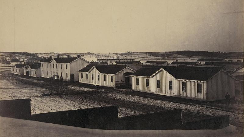 Sickel General Hospital, looking toward Fairfax Seminary, January 5, 1865