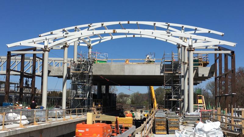 Construction of the Potomac Yard Metrorail Station Headhouse