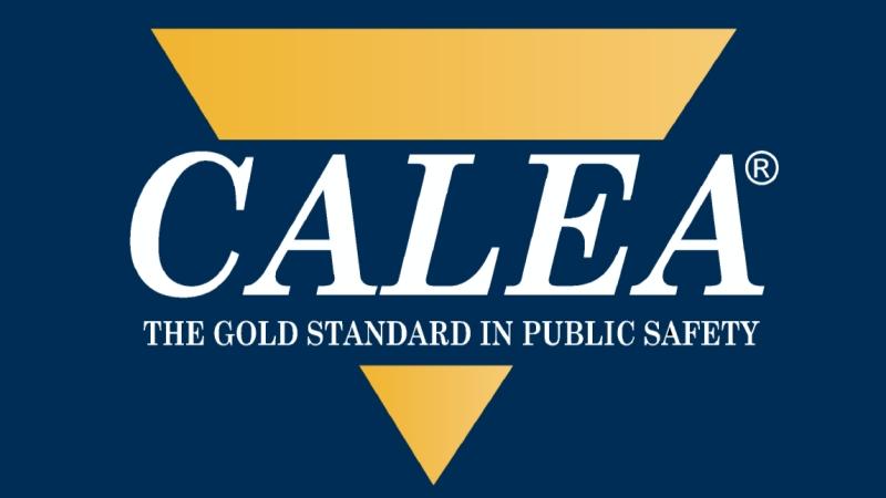 blue, yellow and white logo for CALEA
