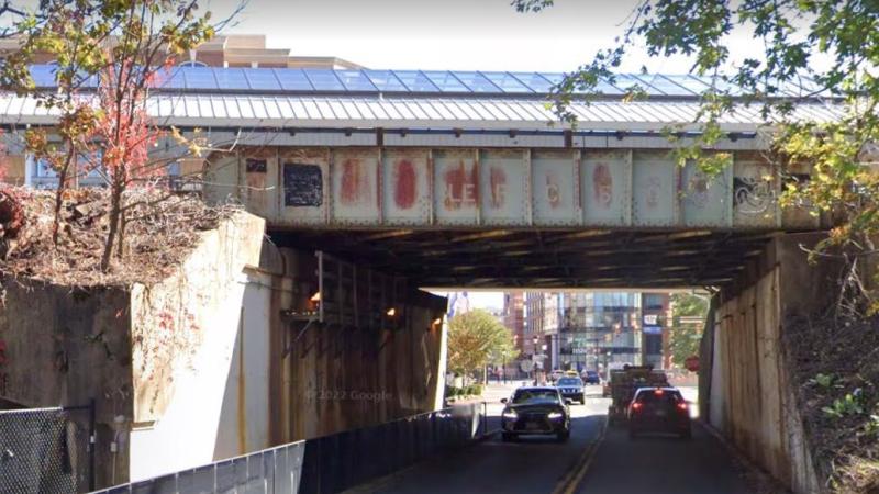 Photo of the CSX rail bridge at King Street and Commonwealth Avenue