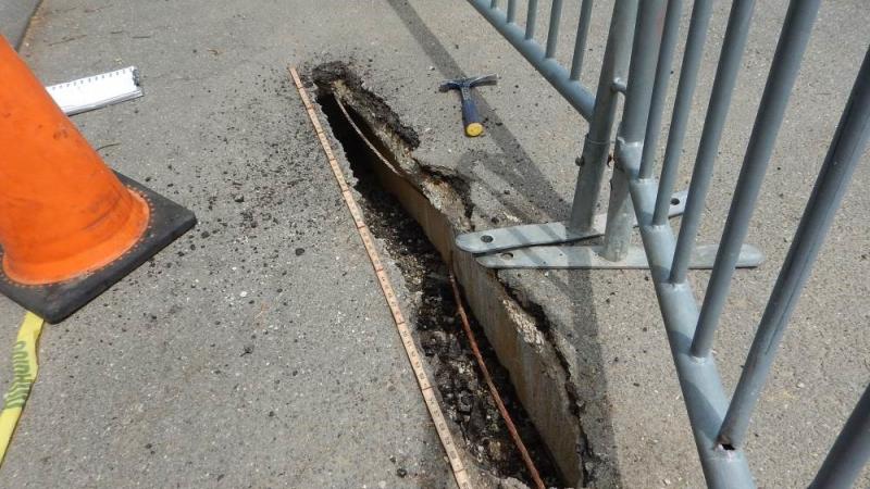 Four Mile Run Bridge Deck Damage Surface