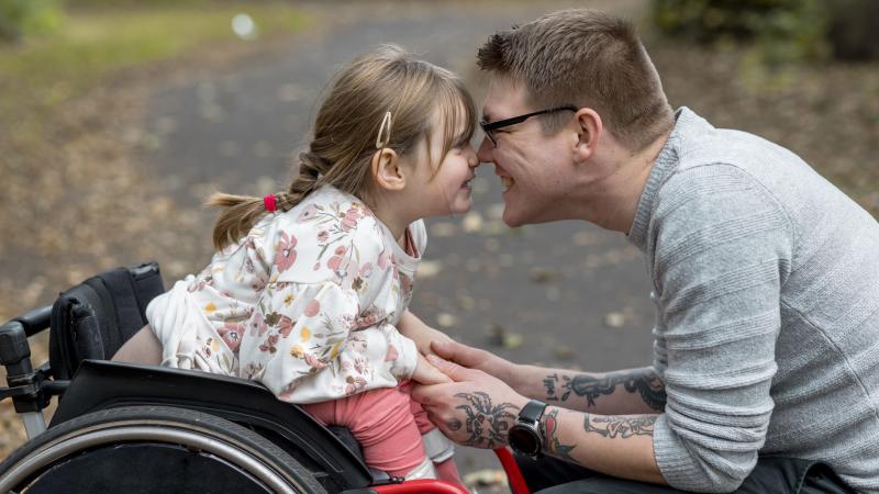 Disabled Girl and Dad Image
