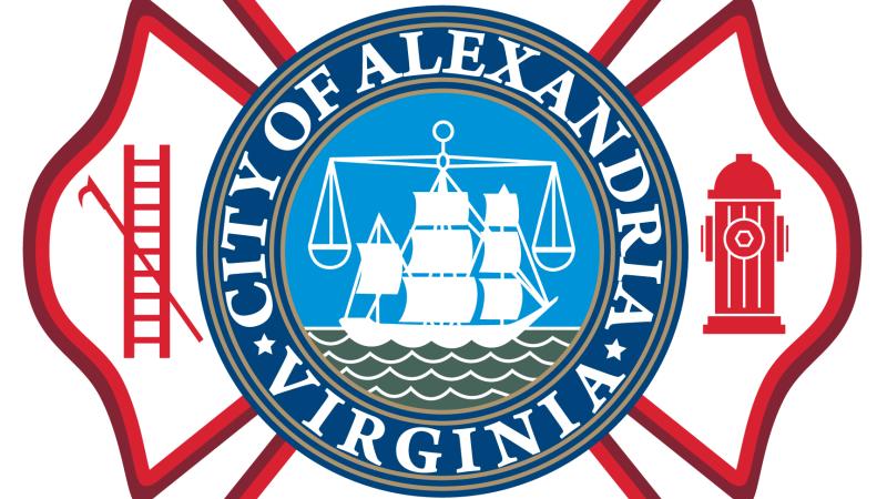 The official seal for the City of Alexandria Fire Department in Virginia