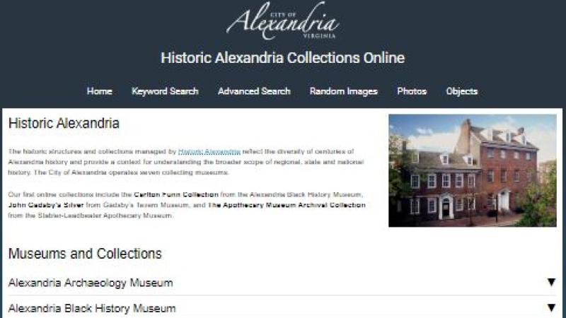 Screenshot of Historic Alexandria Collections Online